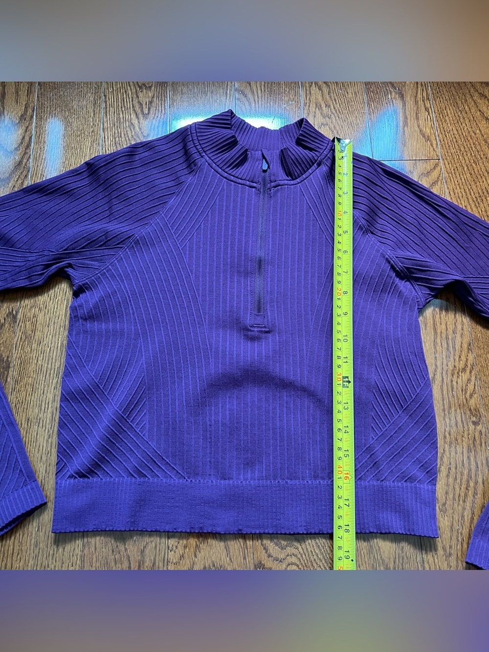 Lululemon Rest Less Cropped Quarter Half Zip Jacket Sweater Plum - Picture 10 of 11